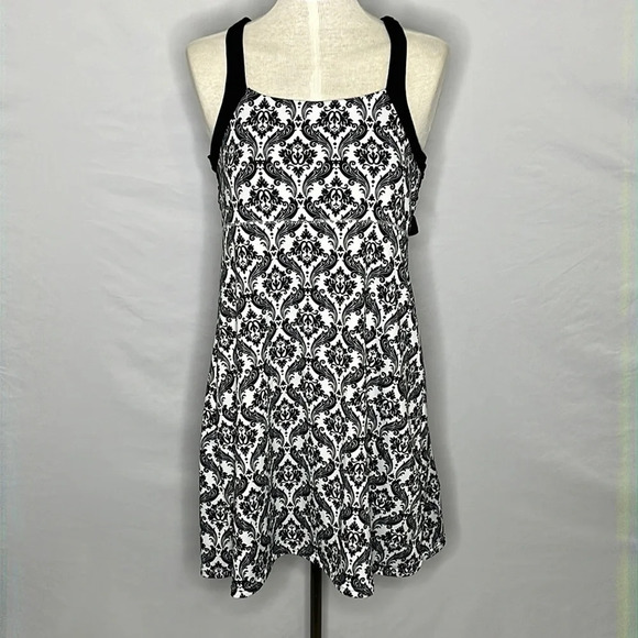 Soybu Damask Print Activewear Dress in Black & White - Size Large - Picture 1 of 5